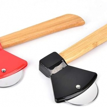 Axe+Wooden+Handle+Pizza+Cutter+Rotating+Blade+Home+Kitchen+Cutting+Tool%2CStainless+Steel+Pizza+Cutter