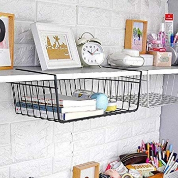 Undershelf+Wire+Storage+Basket%2C+Household+Metal+Hanging+Bin+Slides+for+Space+Saving+for+Kitchen+Pantry+Bookshelf