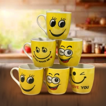 6+Pieces+Smile+Emoji+Design+Coffee+Mugs