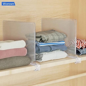 2+Pieces+Clear+Acrylic+Dividers+For+Closet+Organization%2CSweaters%2Cbooks%2Ckitchen+supplies+To+Save+Space