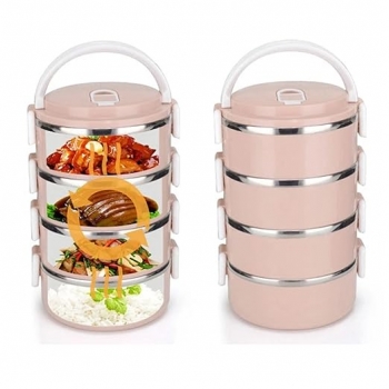 Stainless+Steel+Lunch+Box+4+Layers+With+Handle