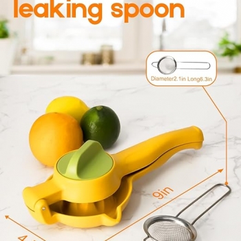 Lemon+Squeezer%2C+Manual+Citrus+Juicer%2C+Lemon+Juicer+with+Rotating+Hinge+Blade+Hand+Juicer+Squeezer+with+a+leaking+spoon+for+Extracting+the+Most+Juice+Possible