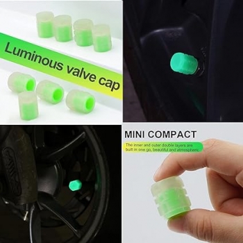 Tyre+Valve+Caps+Luminous+Glow+Car+Tire+Air+Stem+Valve+Cap+Covers+%284+Pcs%29