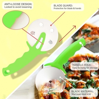 Stainless+Steel+Pizza+Cutter+with+Durable+Plastic+Handle