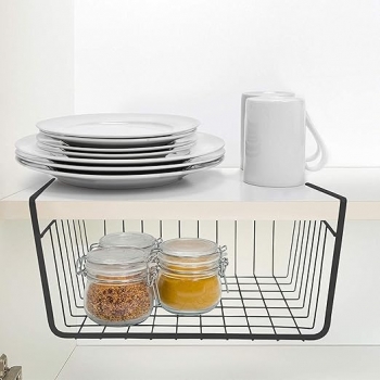 Undershelf+Wire+Storage+Basket%2C+Household+Metal+Hanging+Bin+Slides+for+Space+Saving+for+Kitchen+Pantry+Bookshelf