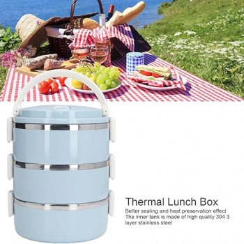 Stainless+Steel+Lunch+Box+3+Layers+With+Handle