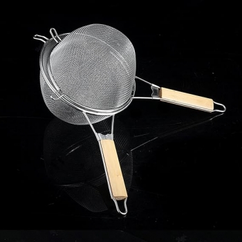 39x18cm+Large+Wooden+Handheld+Mesh+Oil+Strainer+Stainless+Steel+Fry+Basket+Flour+Sifter+Sieve+Colander+Filter+Kitchen+Tools