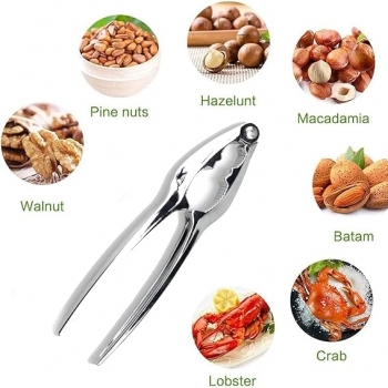 Nut+Cracker+Plier+Sheller+Opener+Walnut+Chrome+Kitchen+Nut+Cracker