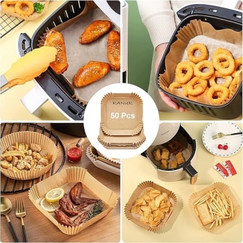 Air+Fryer+Disposable+Paper+Liner%2C+Non-Stick+Parchment+Paper+Plate%2C+Oil+Proof+Water+Proof+Can+be+Used+Microwave+Frying+Pan%2C+Steamer%2C+Air+Fryer+Tray+7.87in+inches+Size+%28Square%2C+50%29