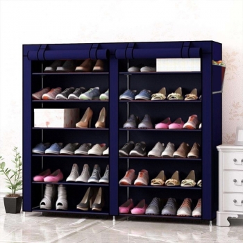 118x30x120cm+Double+Door+Fabric+Shoe+Cabinet