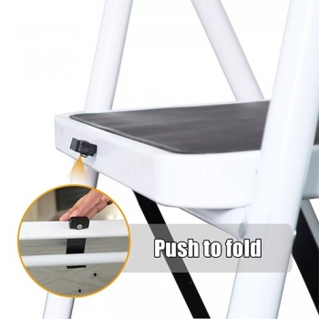 High+Quality+3+Steps+Ladder%2C++Folding+Stool+Anti-Slip+Pedal%2C+Padded+Handle+%28H125xW45cm%29