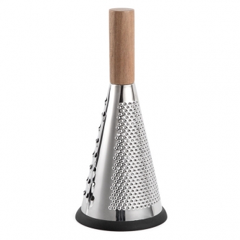 Stainless+Steel+Cheese+and+Vegetable+Grater+Wooden+Handle