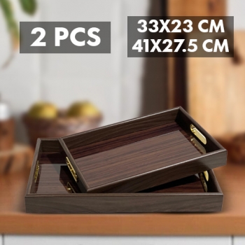 2+Pieces+Modern+Style+Wooden+Tray