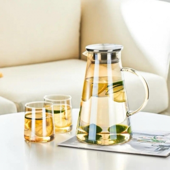 7+Pcs+Glass+set+Cold+Water+Jug+Transparent+Heat+Resistant+Kettle+With+Handle+Household+Large+Capacity+Bottle